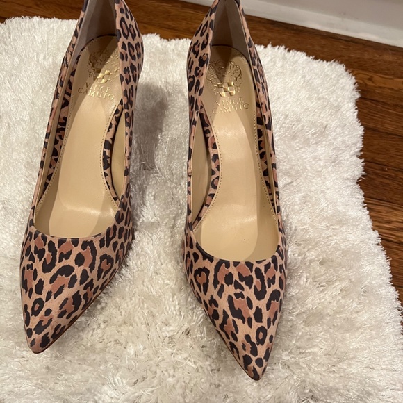 Vince Camuto Leather Mid-Heel Pumps - Rachella - Picture 9 of 11